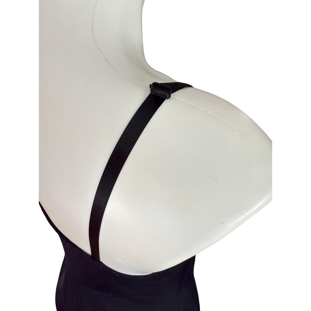 Vanity Fair Black Nylon Full Slip Lace Trim V-Neck Vintage 90s Size 36 - Picture 5 of 10